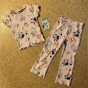 Bluey two-piece set ribbed shirt and long pants toddler girl size 4T - NEW